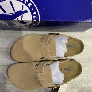 Cream Birkenstocks Boston Women's Clogs Narrow